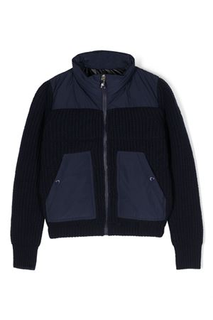 Navy blue feather-down zipped jacket MONCLER KIDS | 9B00004M1241750